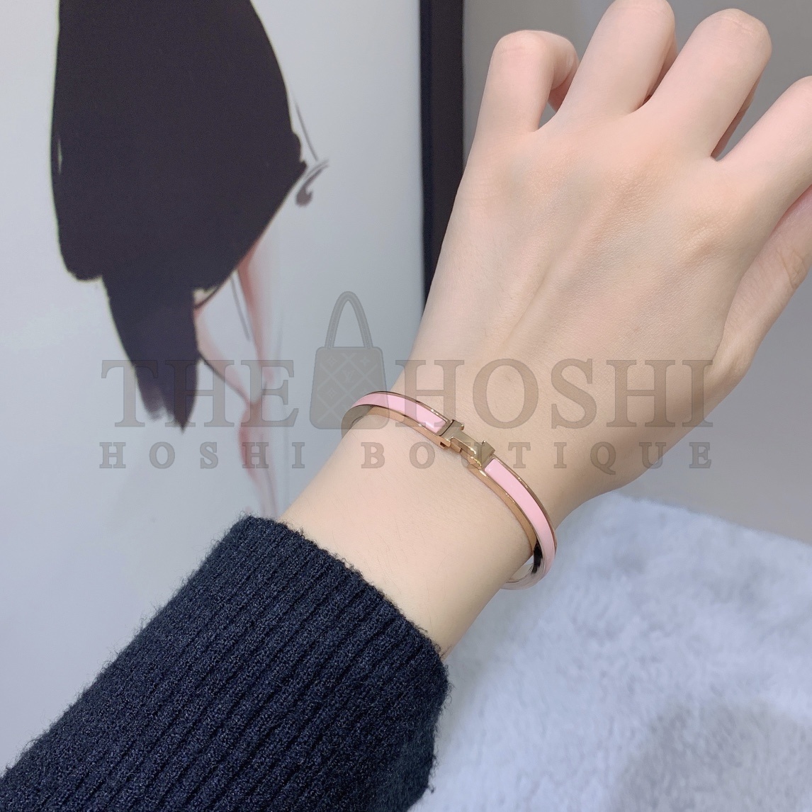 H**me5 H Clic ,pink enamel bracelet, narrow version Master Quality
