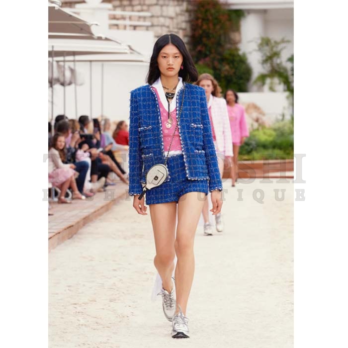 Ch**el trainer shoes Women CC Sneakers Fabric Laminated White Silver Master Quality