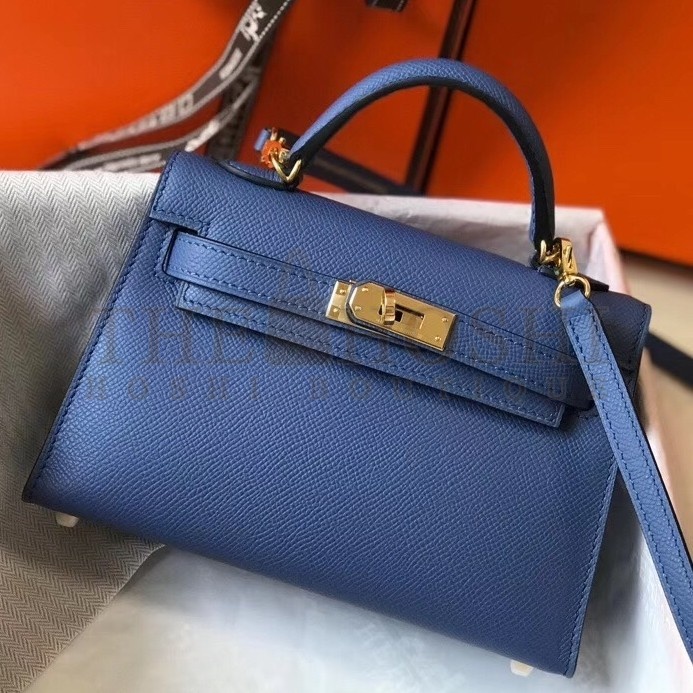 H**me5 Kelly Mini II Bag In Blue Agate Epsom Leather Master Quality
