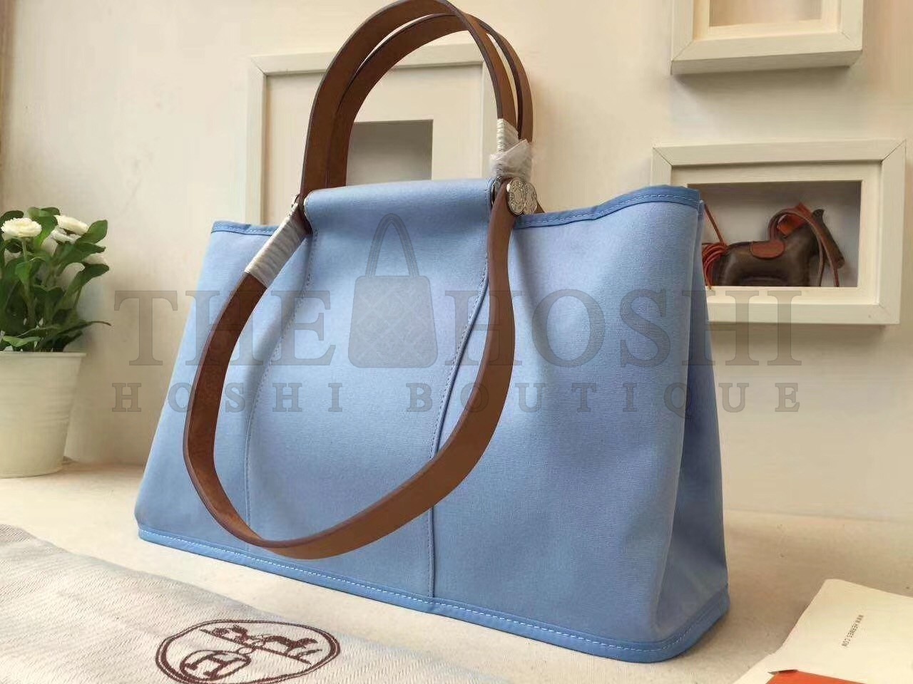 H**me5 Cabag Elan Bag In Celeste Canvas Master Quality