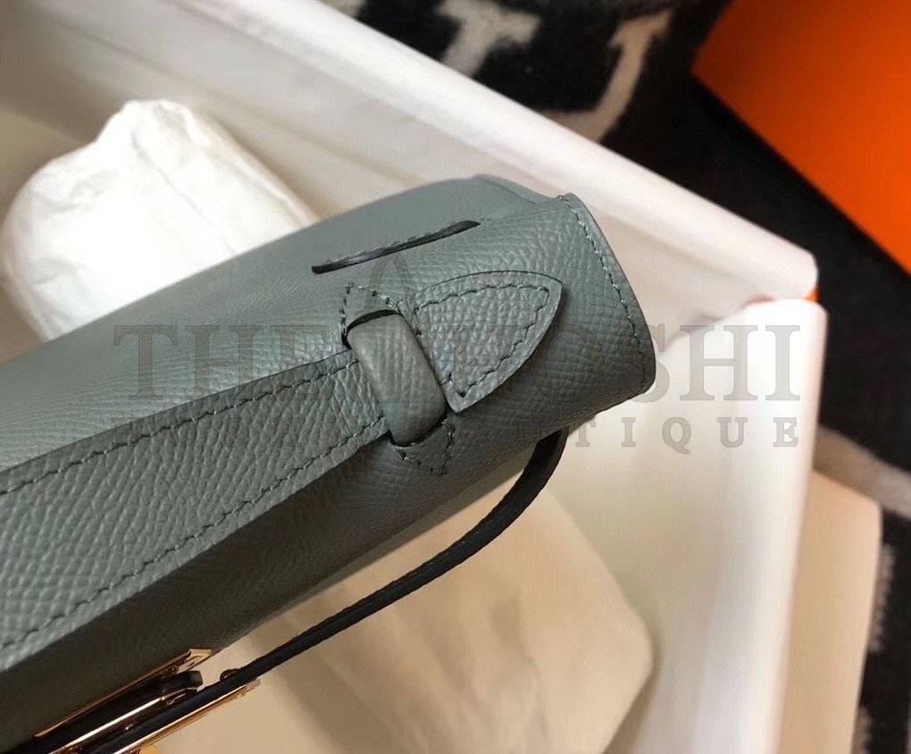 H**me5 Kelly Pochette Bag In Vert Amande Epsom Leather Master Quality