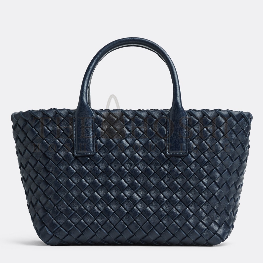 B0tt*ga Ven*ta Cabat Mini Bag In Navy Blue Intrecciato Lambskin Master Quality