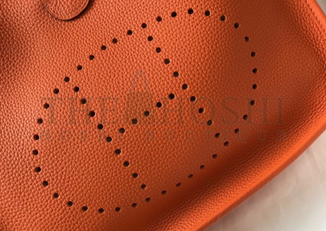 H**me5 Evelyne III 29 Bag In Orange Clemence Leather Master Quality
