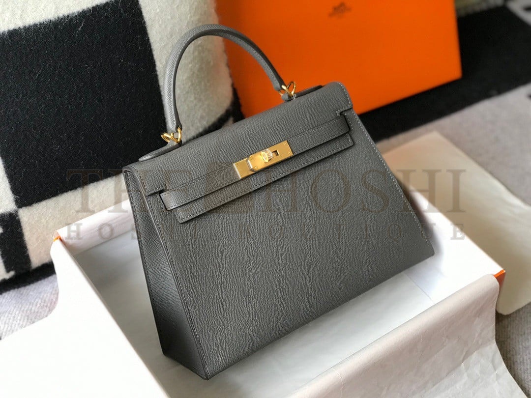 H**me5 Kelly 25cm Sellier Bag in Ardoise Epsom Calfskin GHW Master Quality
