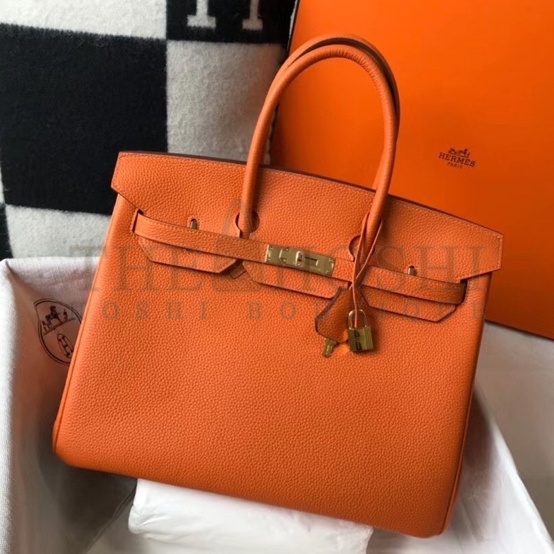 H**me5 Orange Clemence Birkin 35cm Bag Master Quality