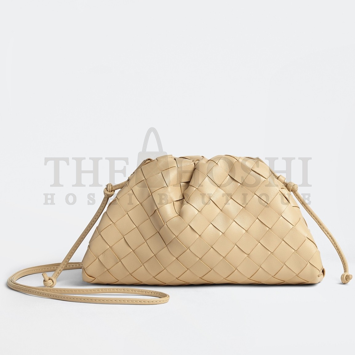 B0tt*ga Ven*ta Mini Pouch with Strap in Porridge Intrecciato Lambskin Master Quality