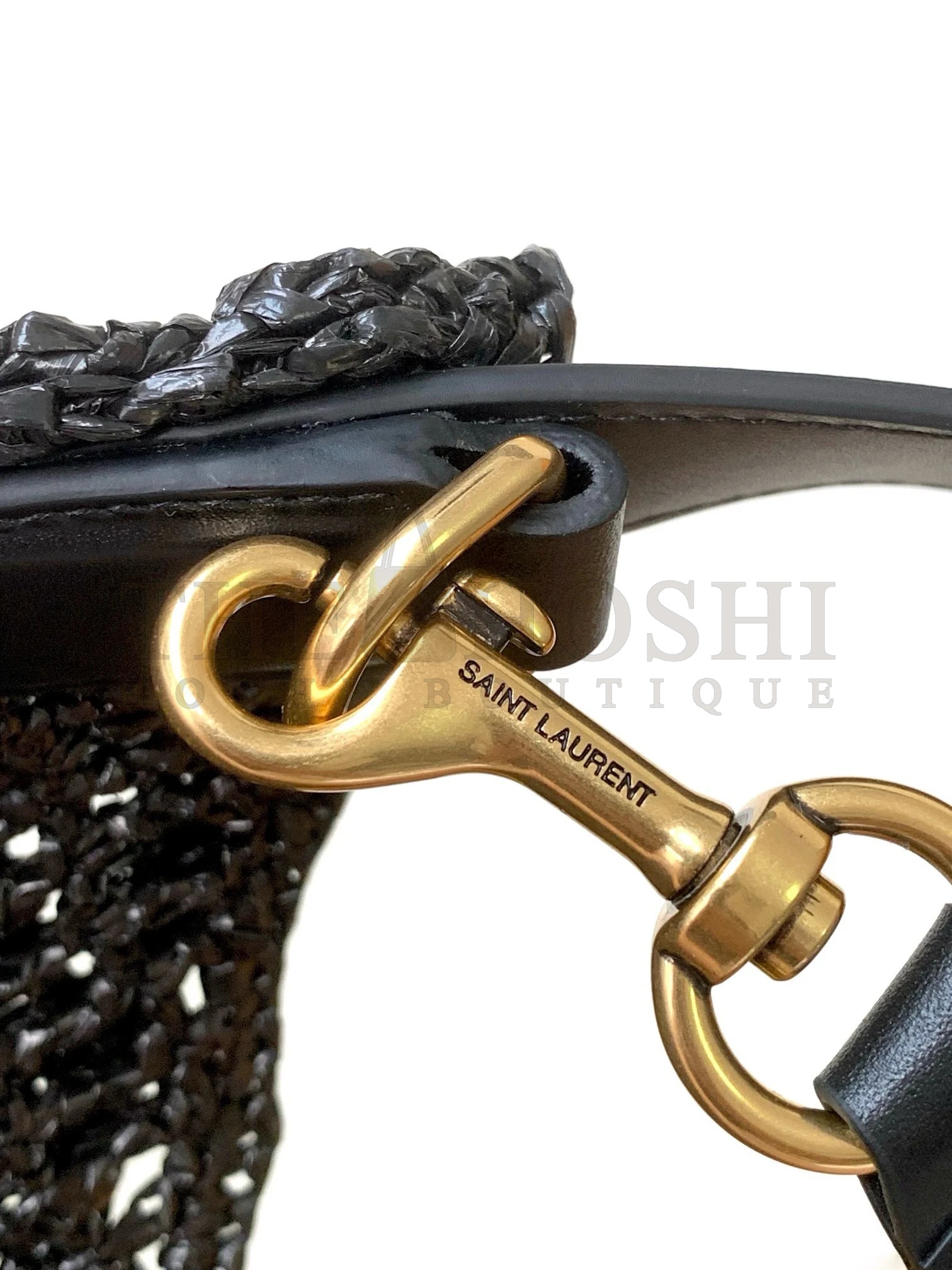 Sa1nt Lau*nt Oxalis Shoulder Bag in Black Raffia Master Quality