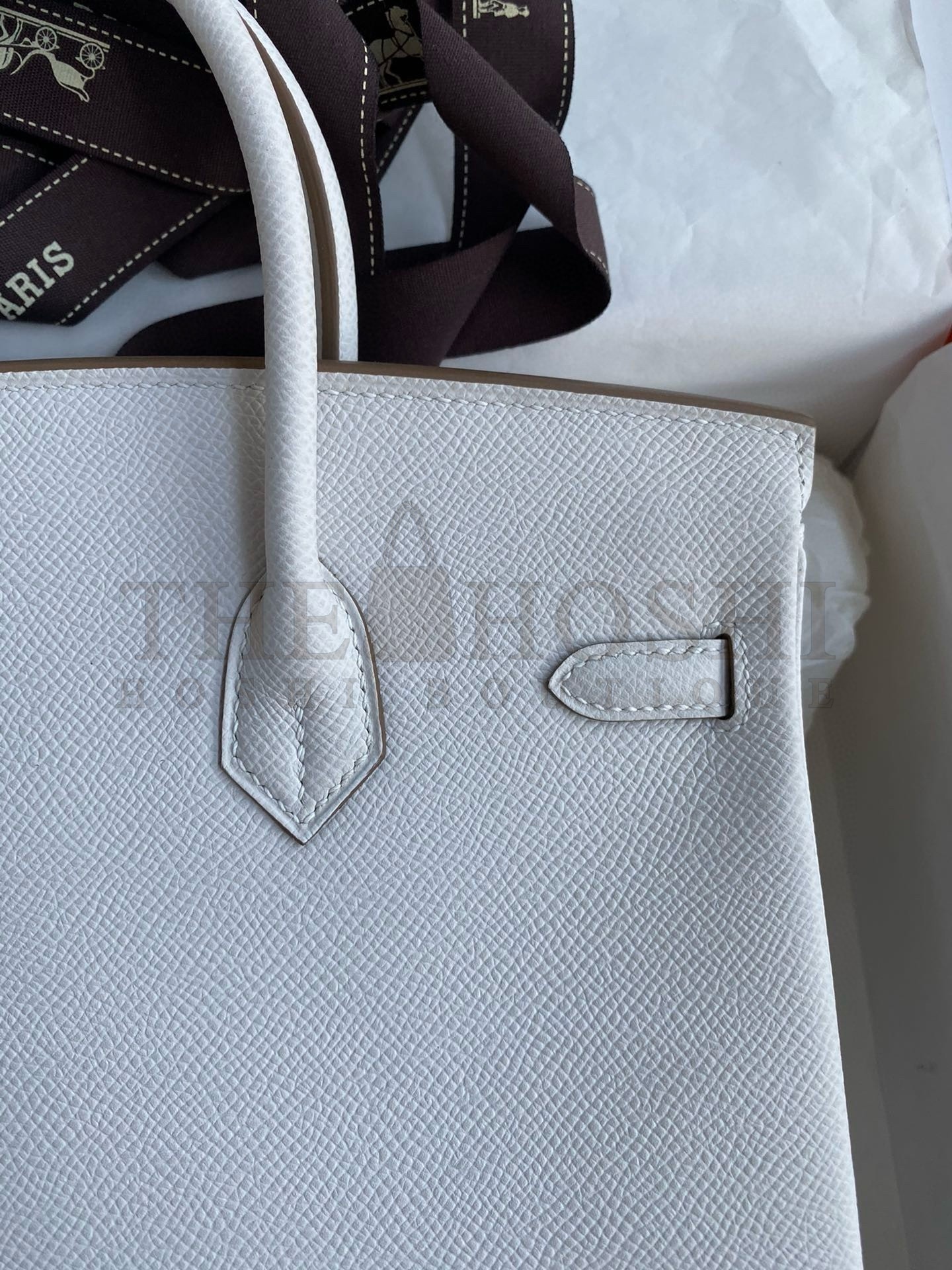 H**me5 Birkin 25 Retourne Handmade Bag In Gris Pale Epsom Calfskin Master Quality