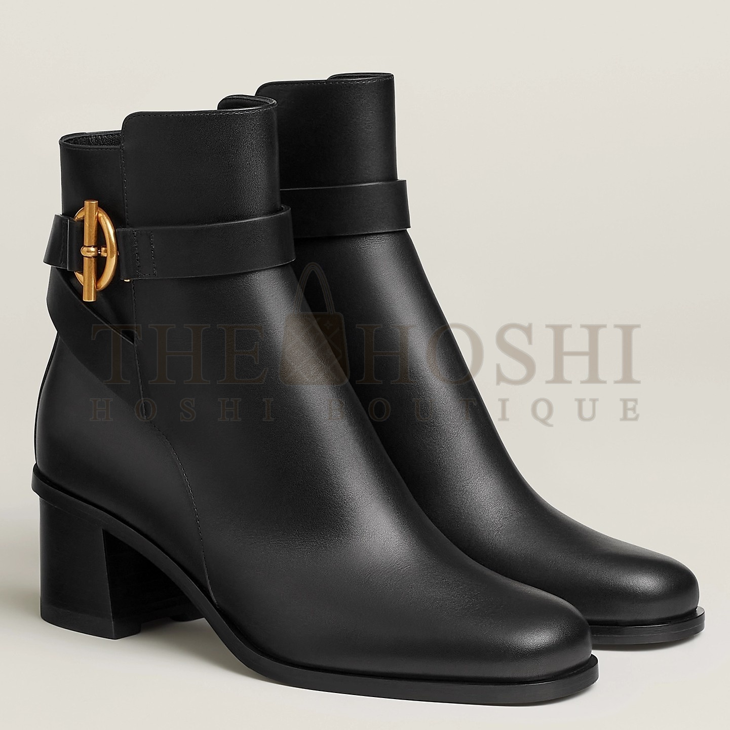 H**me5 Jill 60 Ankle Boots in Black Calfskin Master Quality