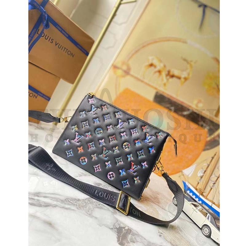 L0vis Vvtt0n LV Women Coussin MM Handbag Navy Blue Lambskin Leather Master Quality