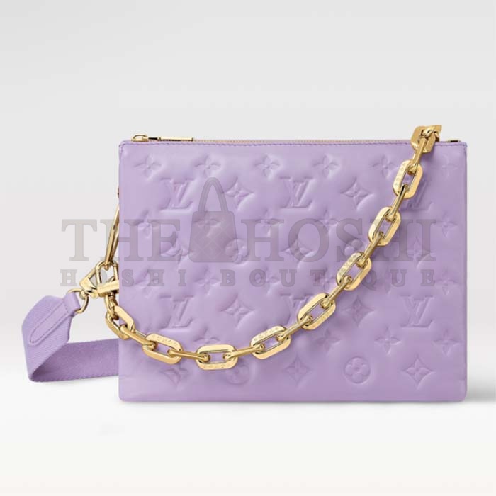 L0vis Vvtt0n LV Women Coussin PM Handbag Light Purple Lambskin Zip Closure Master Quality