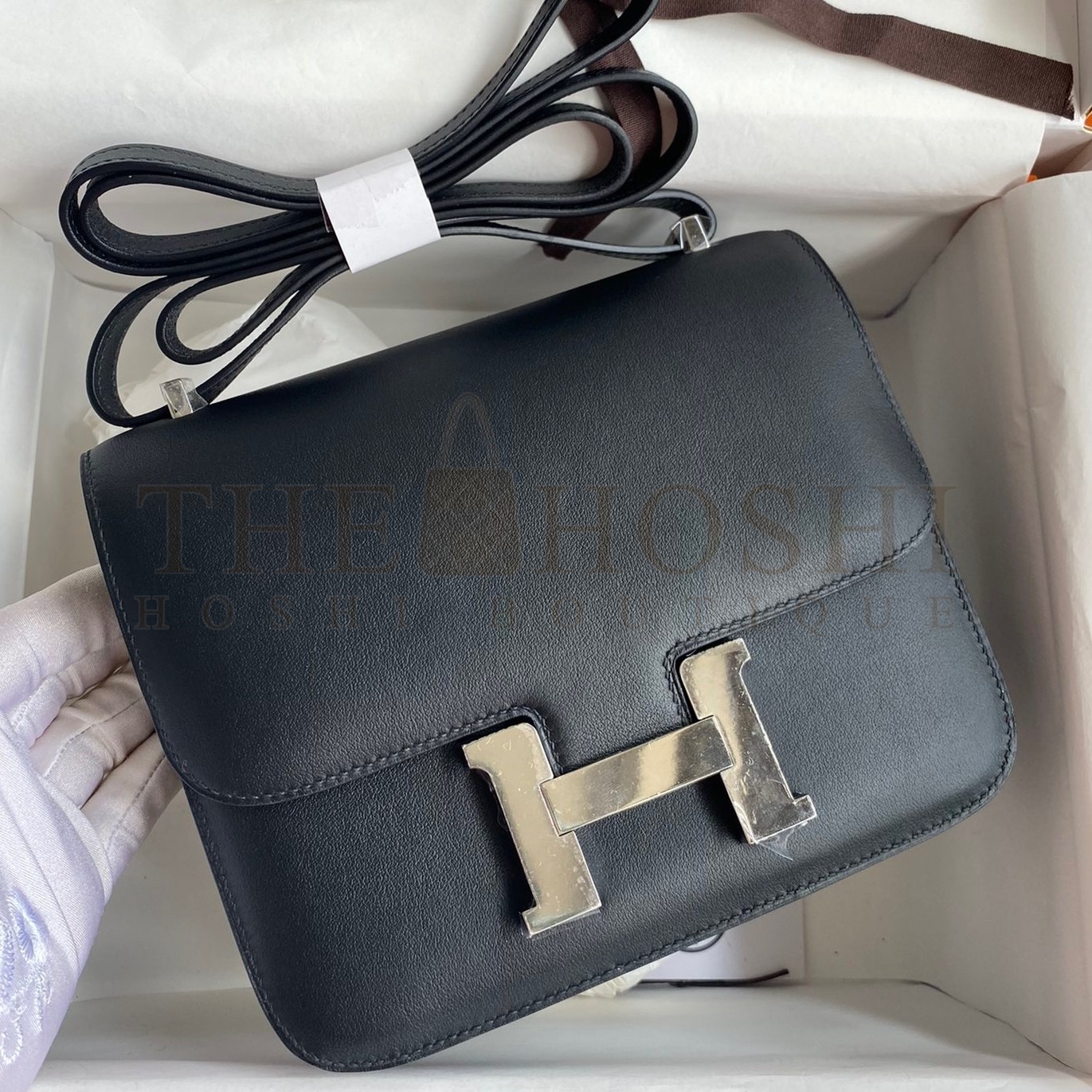 H**me5 Constance 18 Handmade Bag In Black Swift Calfskin Master Quality