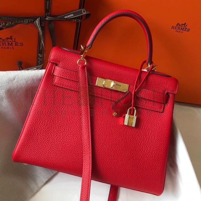 H**me5 Red Clemence Kelly 32cm Retourne Bag Master Quality