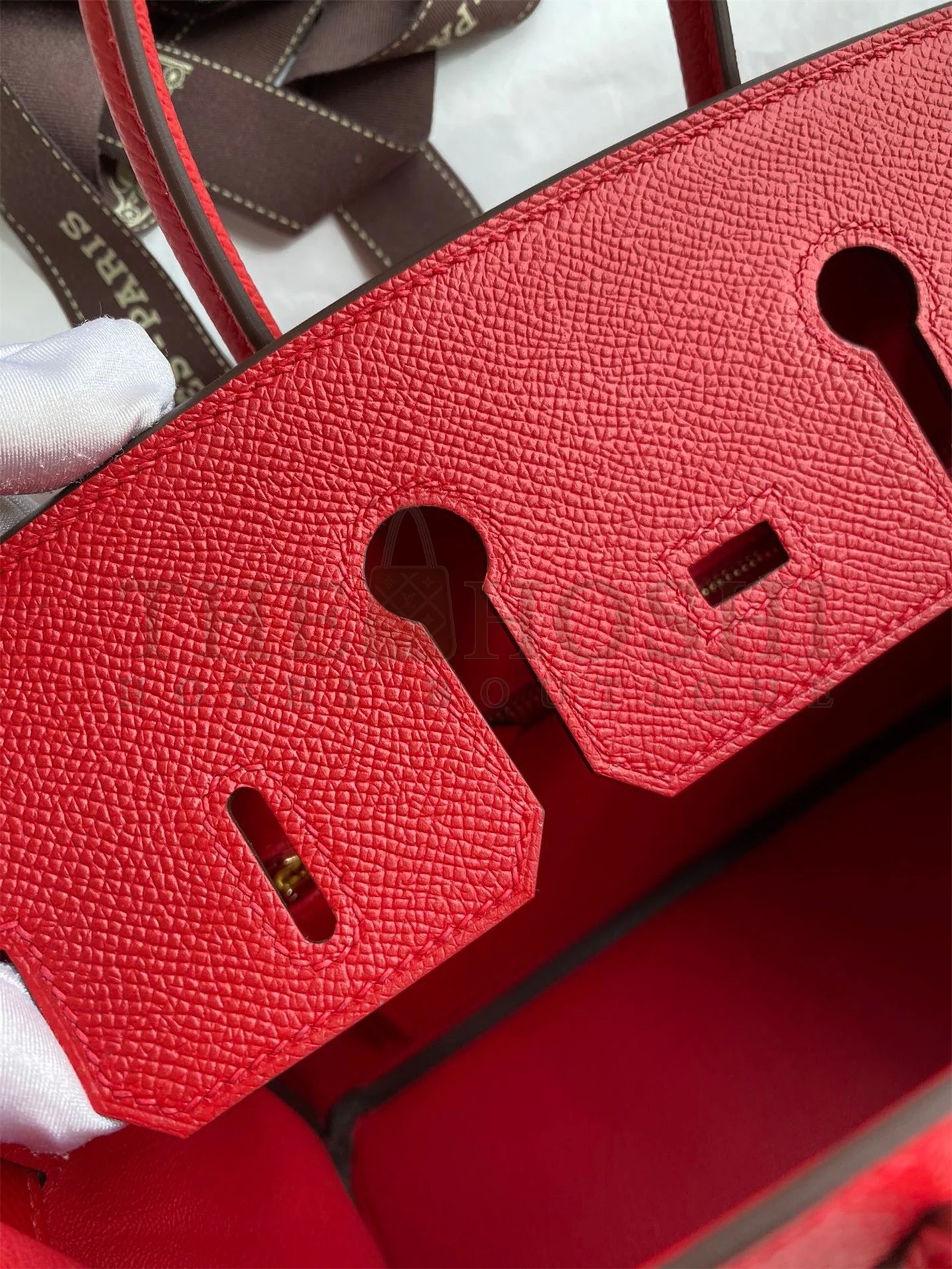 H**me5 Birkin 25 Retourne Handmade Bag In Red Epsom Calfskin Master Quality