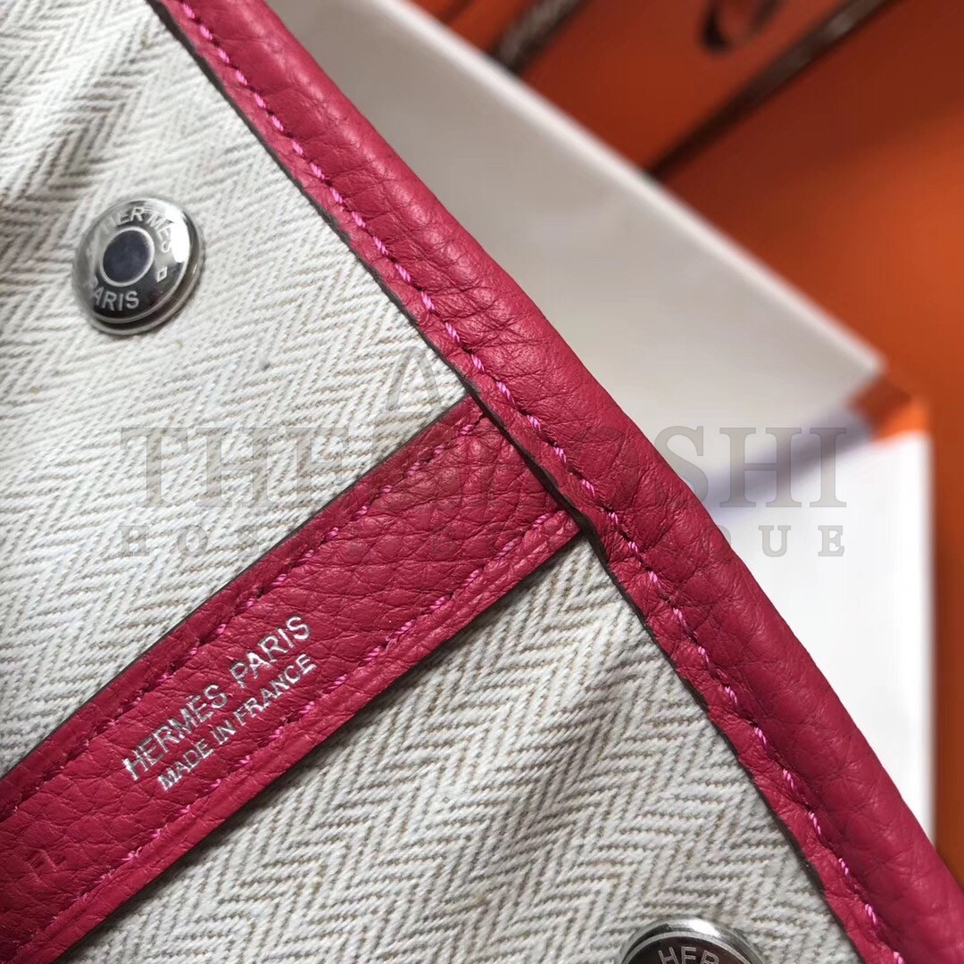 H**me5 Garden Party 30 Bag In Rose Red Clemence Leather Master Quality