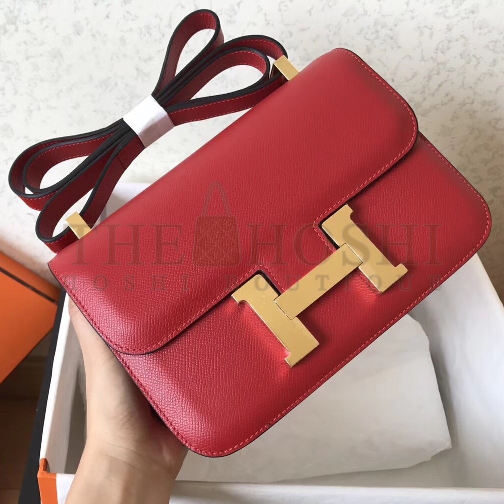H**me5 Epsom Constance 24cm Red Handmade Bag Master Quality