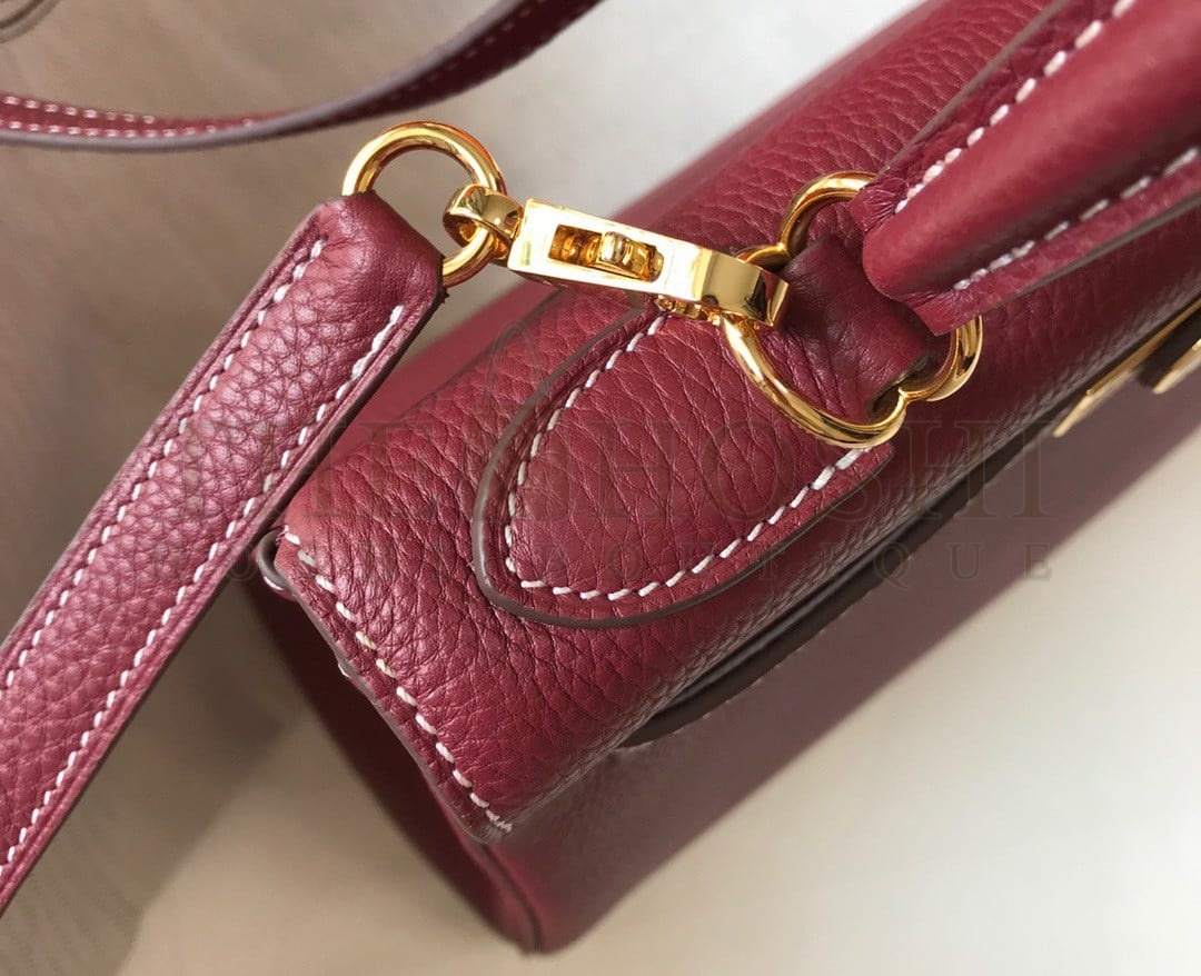 H**me5 Kelly 25cm Retourne Bag in Bordeaux Clemence Leather GHW Master Quality