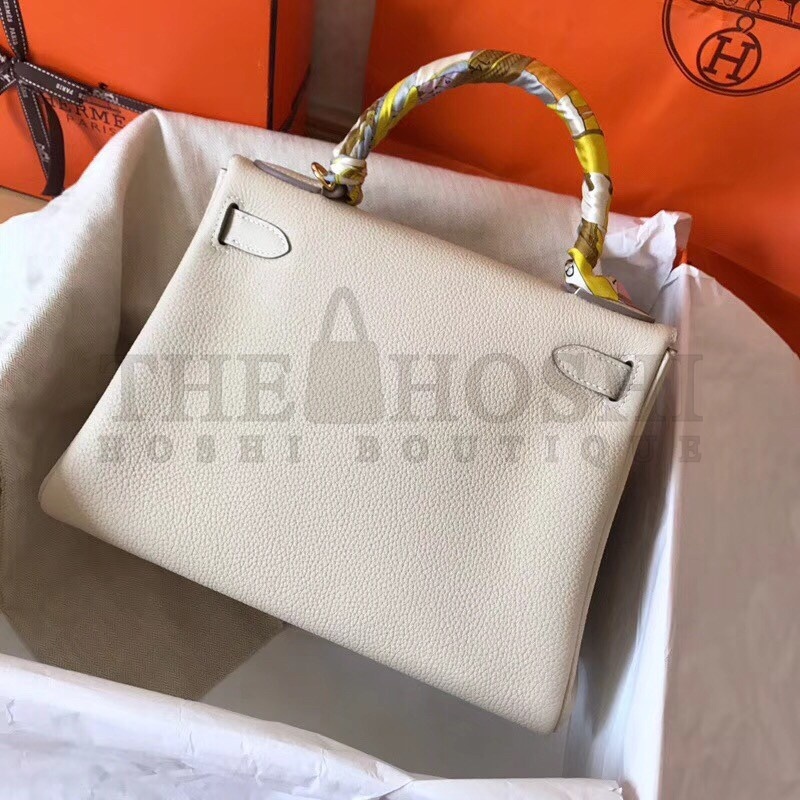 H**me5 White Clemence Kelly 28cm Handmade Bag Master Quality