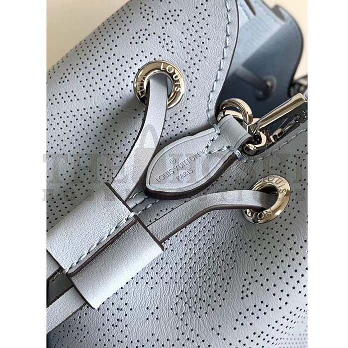 L0vis Vvtt0n LV Women Bella Bucket Bag Lilac Perforated Mahina Calfskin M22714 Master Quality