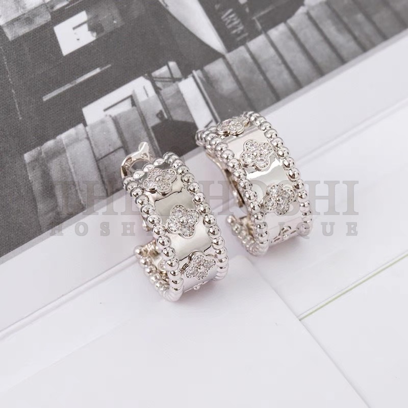 V*n Cl**f & Arpels Kaleidoscope Earrings, Perlée clovers hoop earrings Master Quality