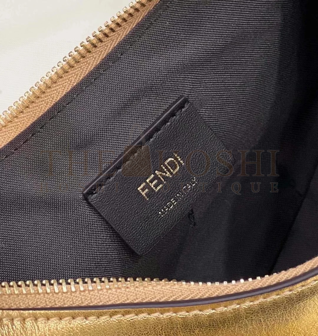 F**di F**digraphy Small Hobo Bag In Gold Metallic Leather Master Quality