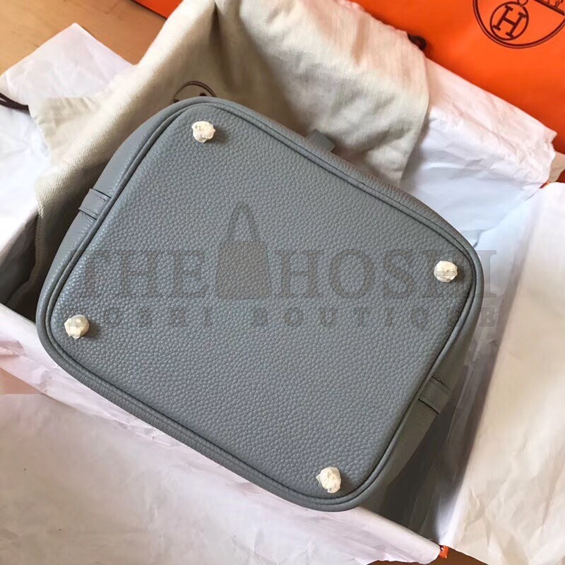 H**me5 Bicolor Picotin Lock MM 22cm Blue Lin Bag Master Quality