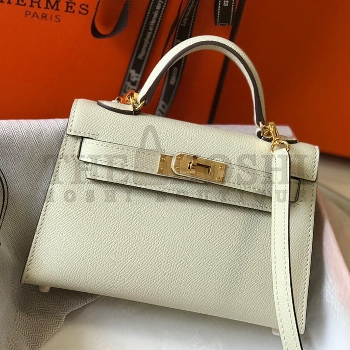 H**me5 Kelly Mini II Sellier Bag In Beton Epsom Leather GHW Master Quality