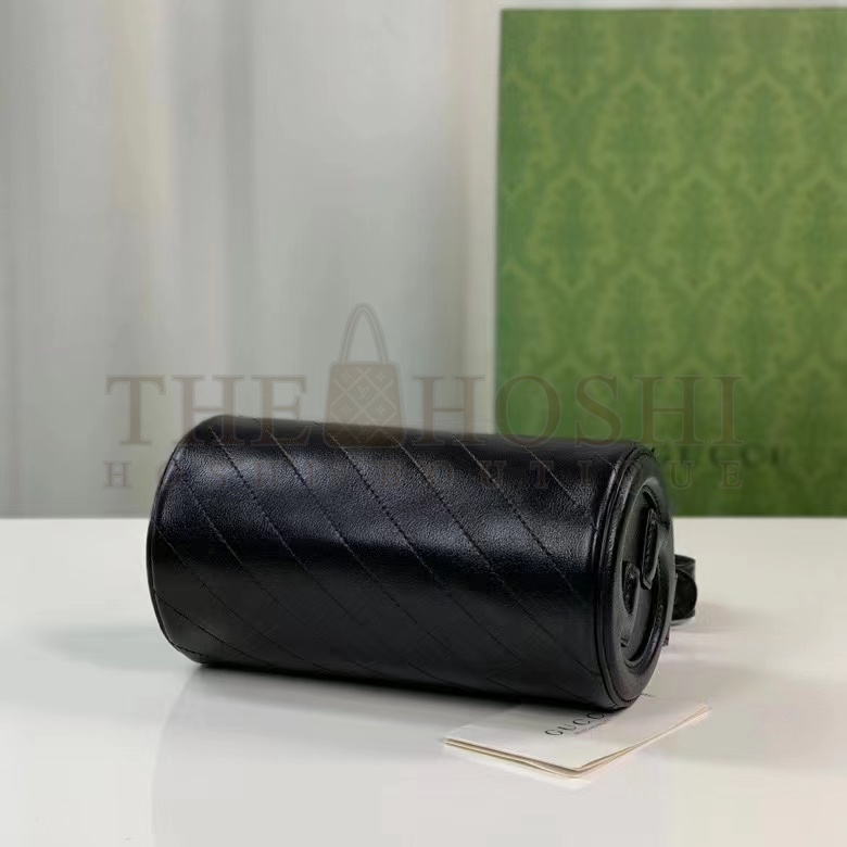 Gvc*1 Women GG Blondie Mini Shoulder Bag Round Interlocking G Black Leather Master Quality