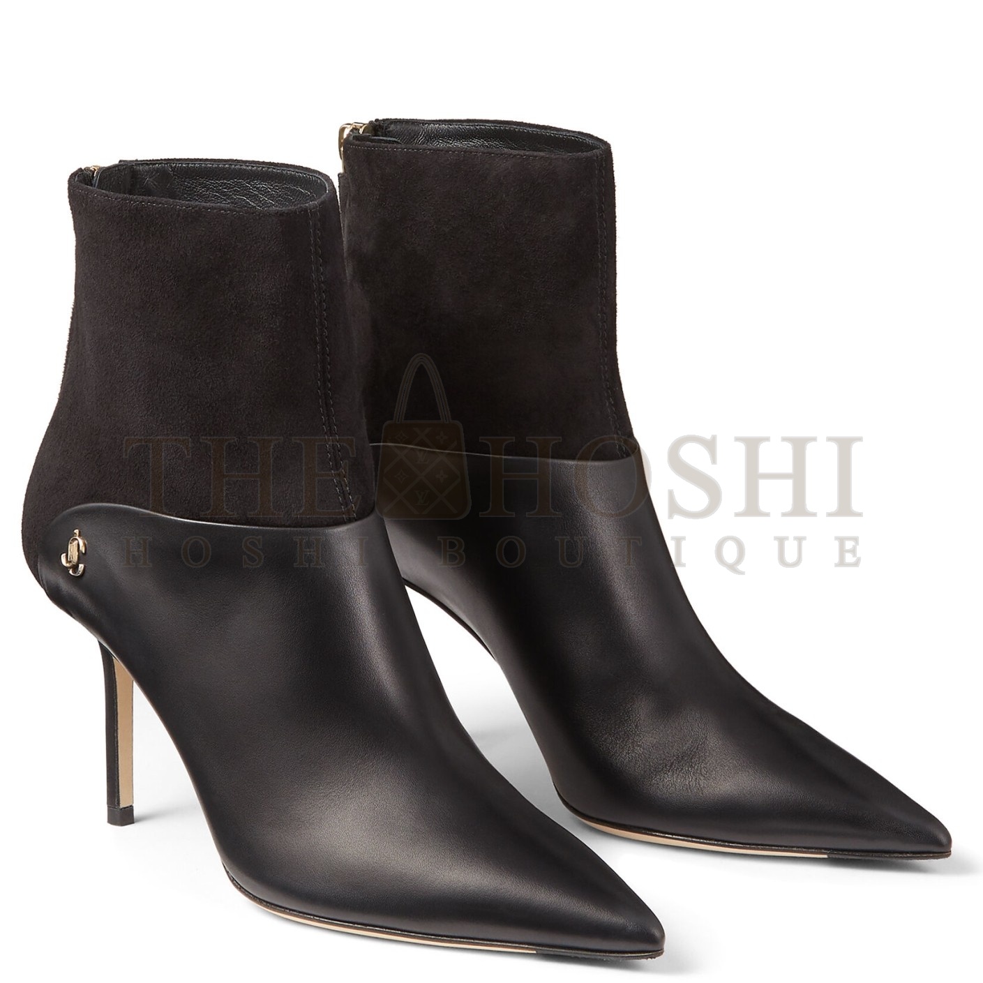 J1m*y Ch00 Beyla 85mm Ankle Boots In Black Leather Master Quality