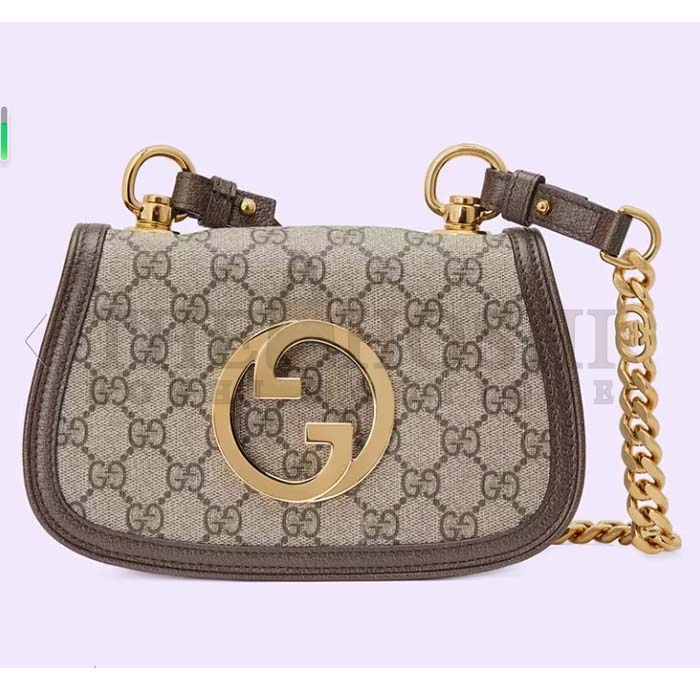 Gvc*1 Women GG Blondie Mini Shoulder Bag Beige Ebony GG Svp*me Canvas Master Quality
