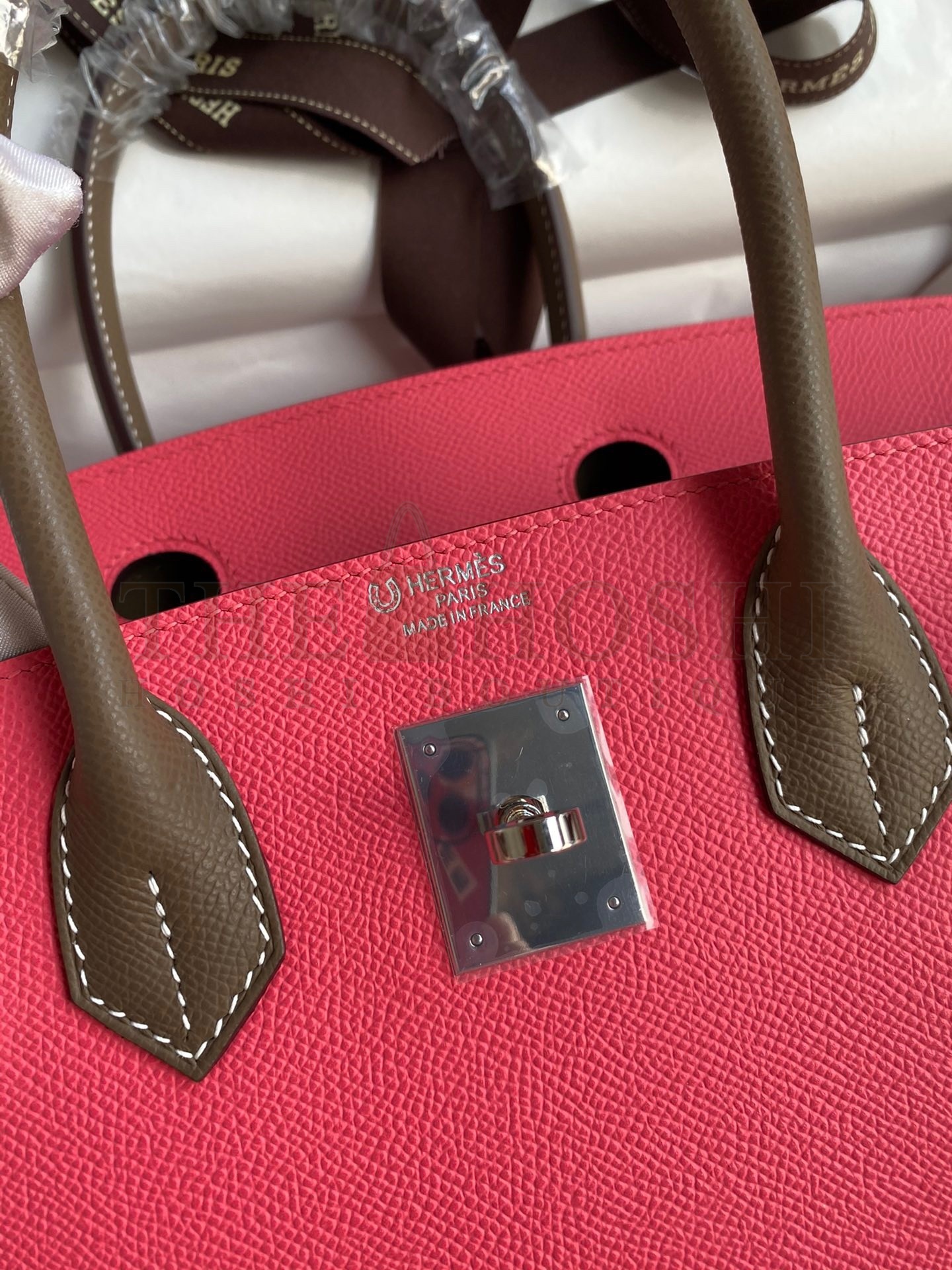 H**me5 HSS Birkin 30 Bicolor Bag in Rose Lipstick and Taupe Epsom Calfskin Master Quality