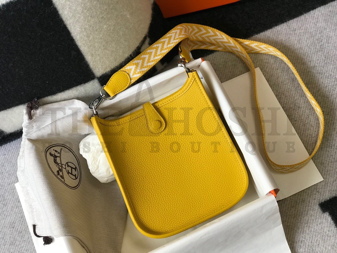 H**me5 Evelyne III Mini Bag In Yellow Clemence Leather Master Quality