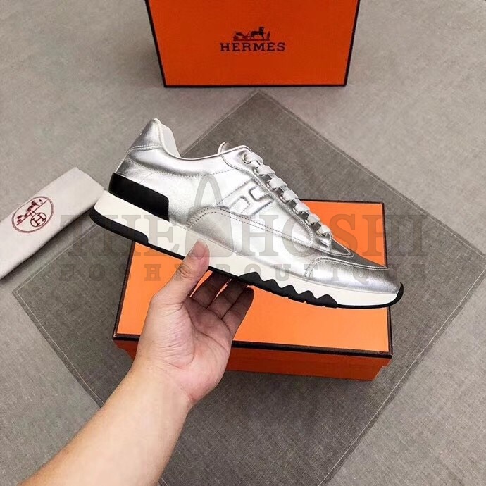H**me5 Trail Sneakers In Silver Metallic Nappa Leather Master Quality