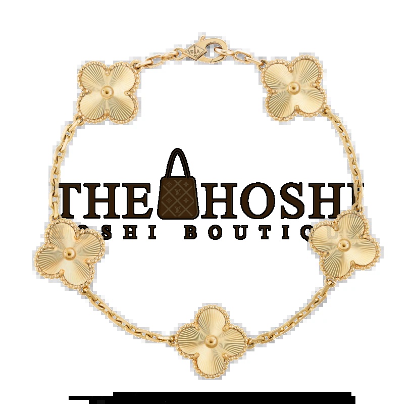 V*n Cl**f Dupe, Gold Clover Bracelet Dupe, Vintage Alhambra bracelet, 5 motifs Master Quality