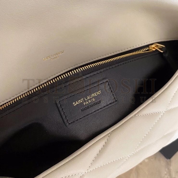 Sa1nt Lau*nt Sade Puffer Envelope Clutch In White Lambskin Master Quality