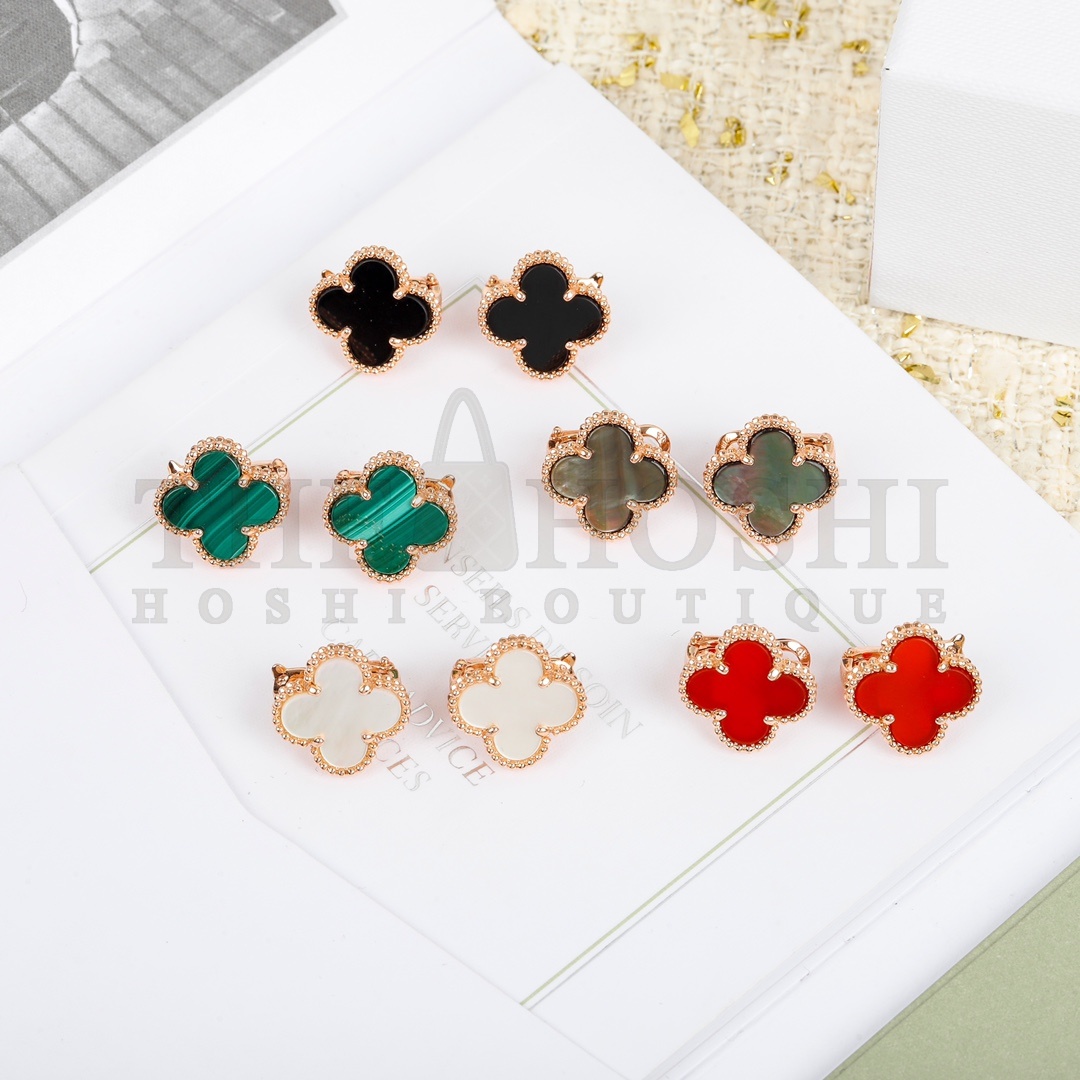 18K V*n Cl**f & Arpels V*n Cl**f und Arpels Magic Alhambra Ohrringe Schwarz Golden earring Master Quality