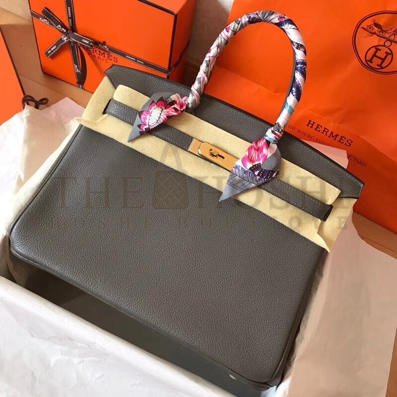 H**me5 Ardoise Birkin 35cm Clemence Handmade Bag Master Quality
