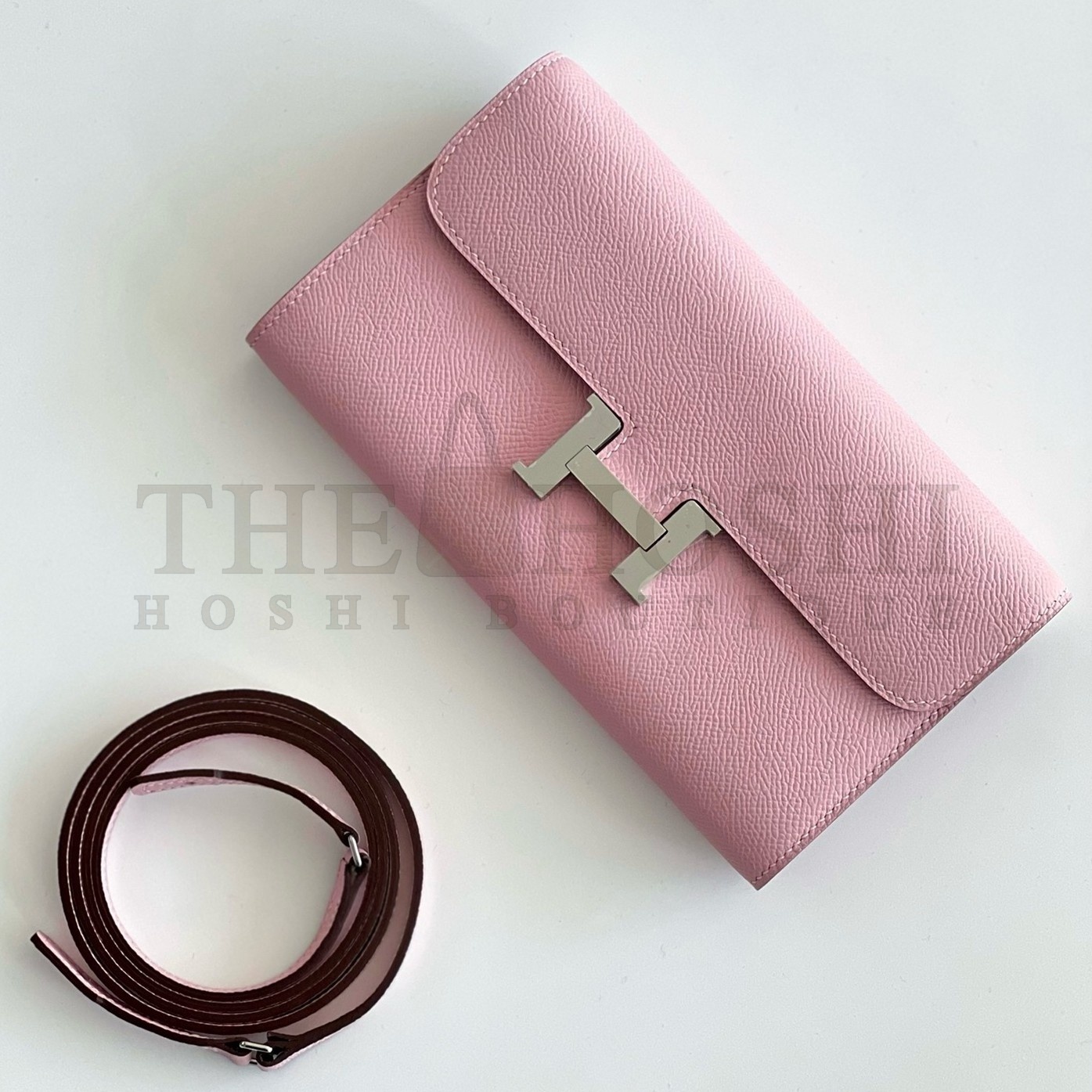 H**me5 Constance To Go Wallet in Pink Epsom Calfskin Master Quality