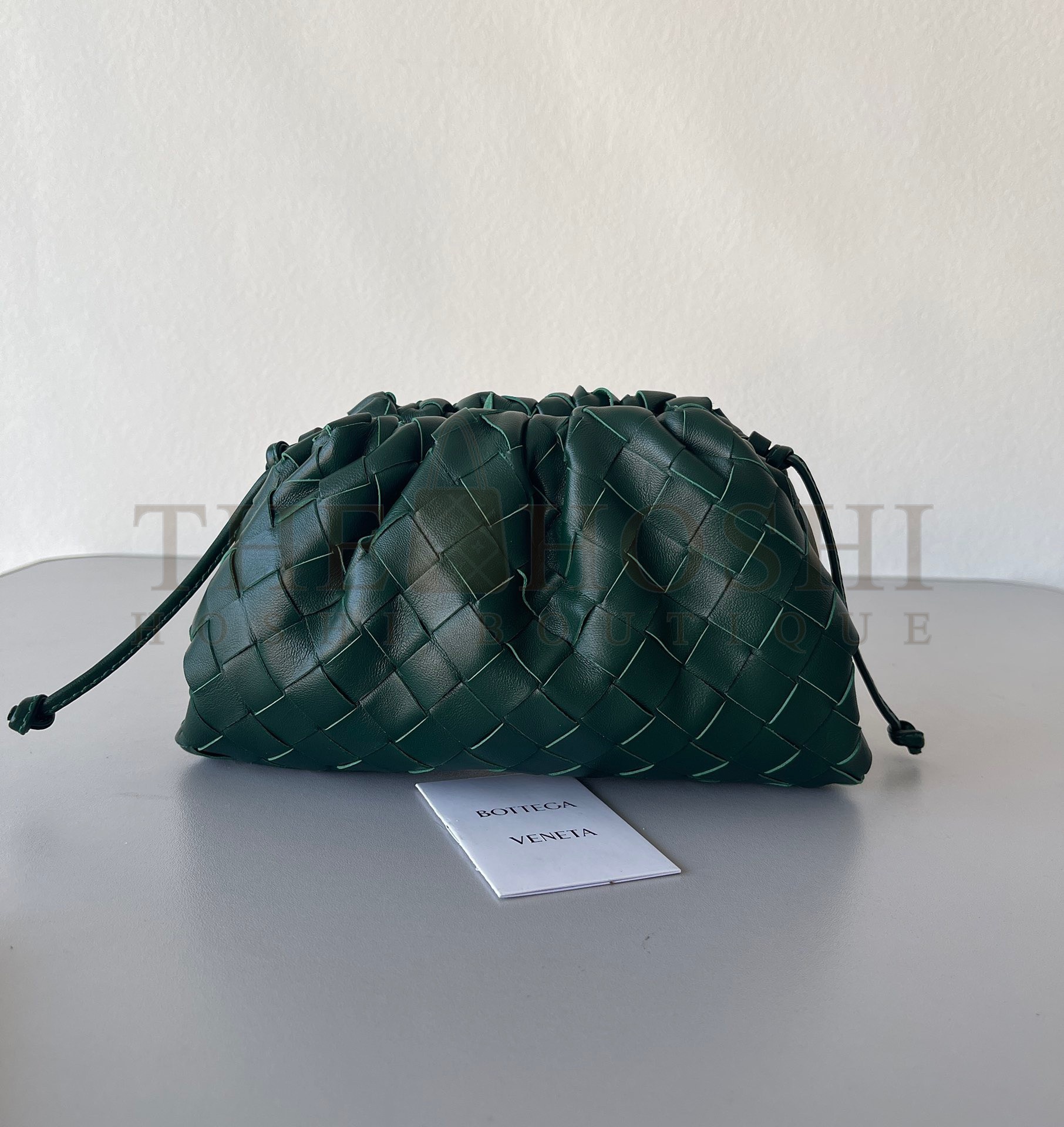 B0tt*ga Ven*ta Mini Pouch with Strap in Raintree Intrecciato Lambskin Master Quality