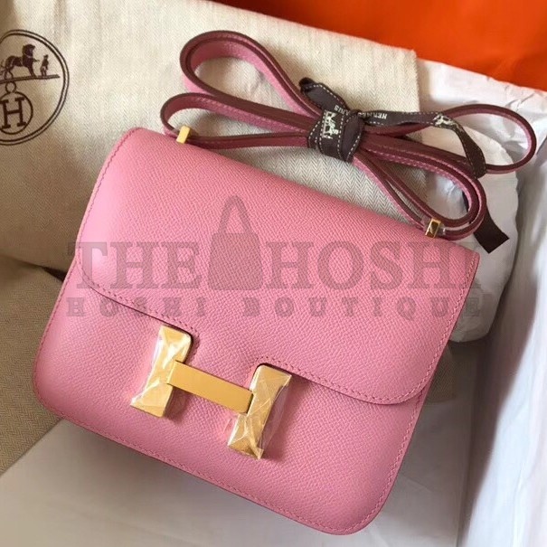 H**me5 Mini Constance 18cm Pink Epsom Bag Master Quality
