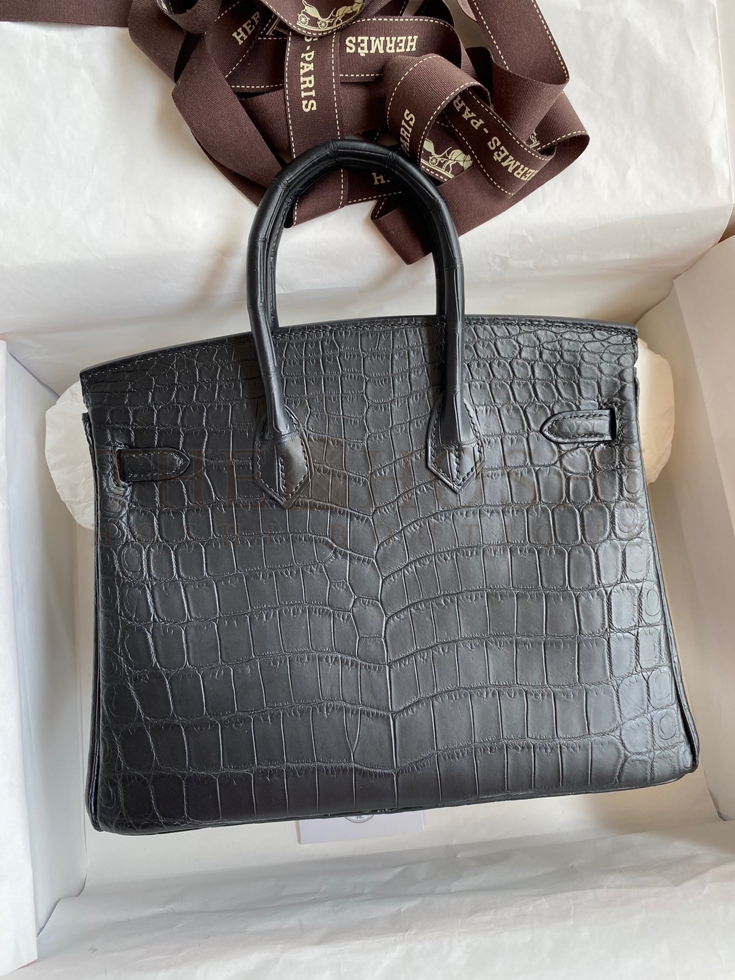 H**me5 Birkin 25 Handmade Bag In Black Crocodile Niloticus Matte Skin Master Quality