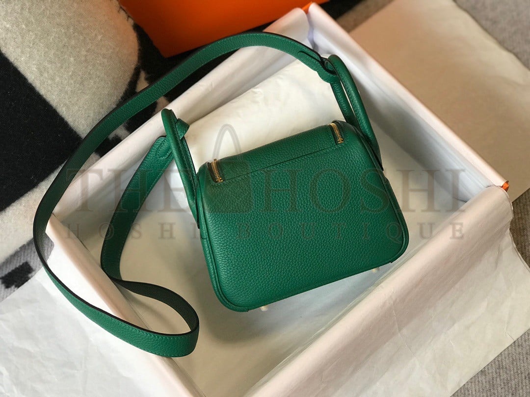 H**me5 Lindy Mini Bag In Malachite Clemence Leather GHW Master Quality