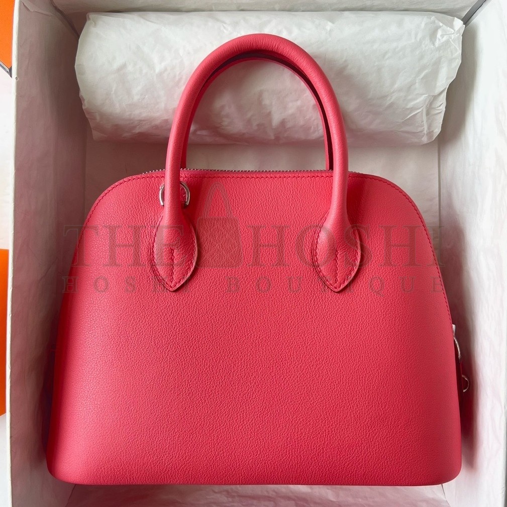 H**me5 Bolide 1923 25 Handmade Bag In Rose Lipstick Evercolor Calfskin Master Quality