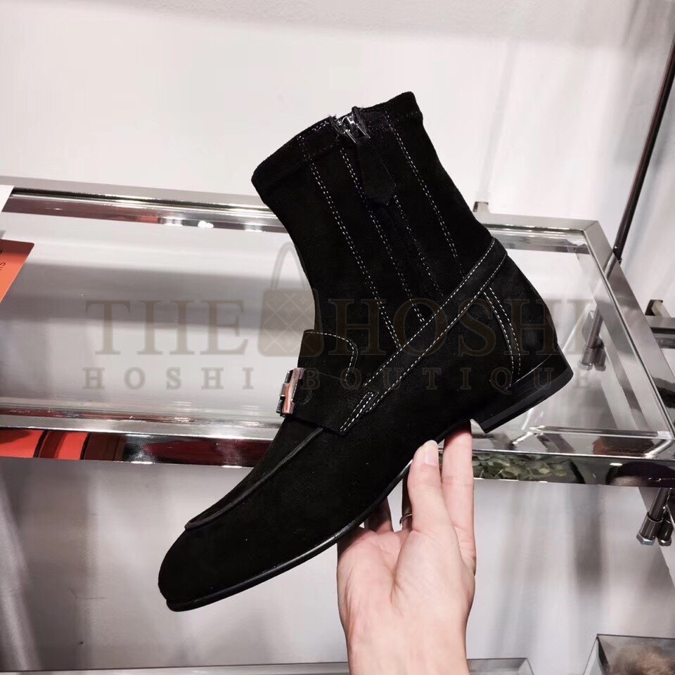 H**me5 Black Suede Saint Honore Ankle Boots Master Quality