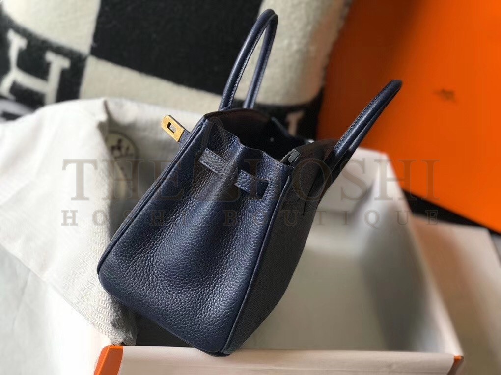 H**me5 Birkin 25cm Bag In Navy Blue Clemence Leather Master Quality