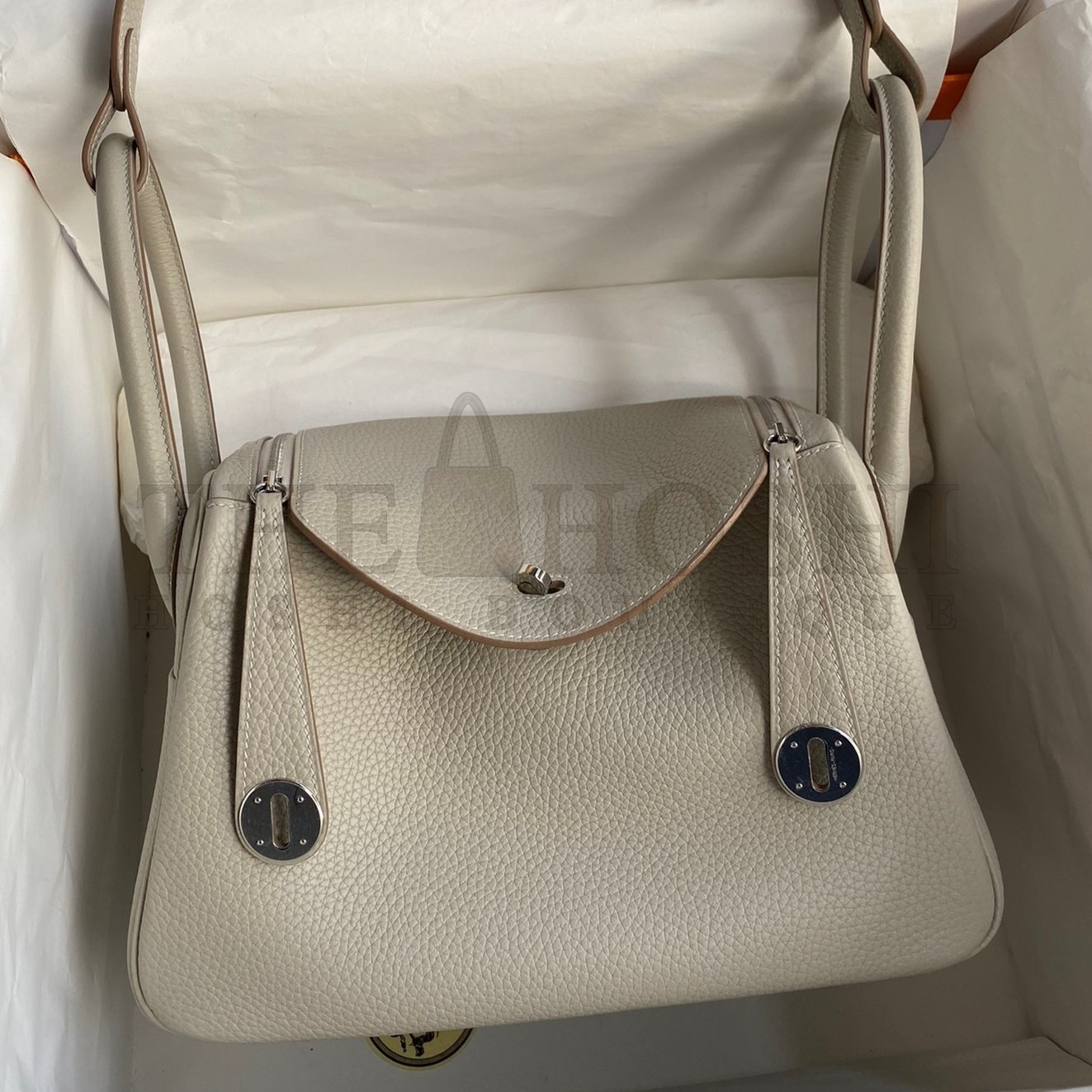 H**me5 Lindy 26 Handmade Bag In Beton Clemence Leather Master Quality