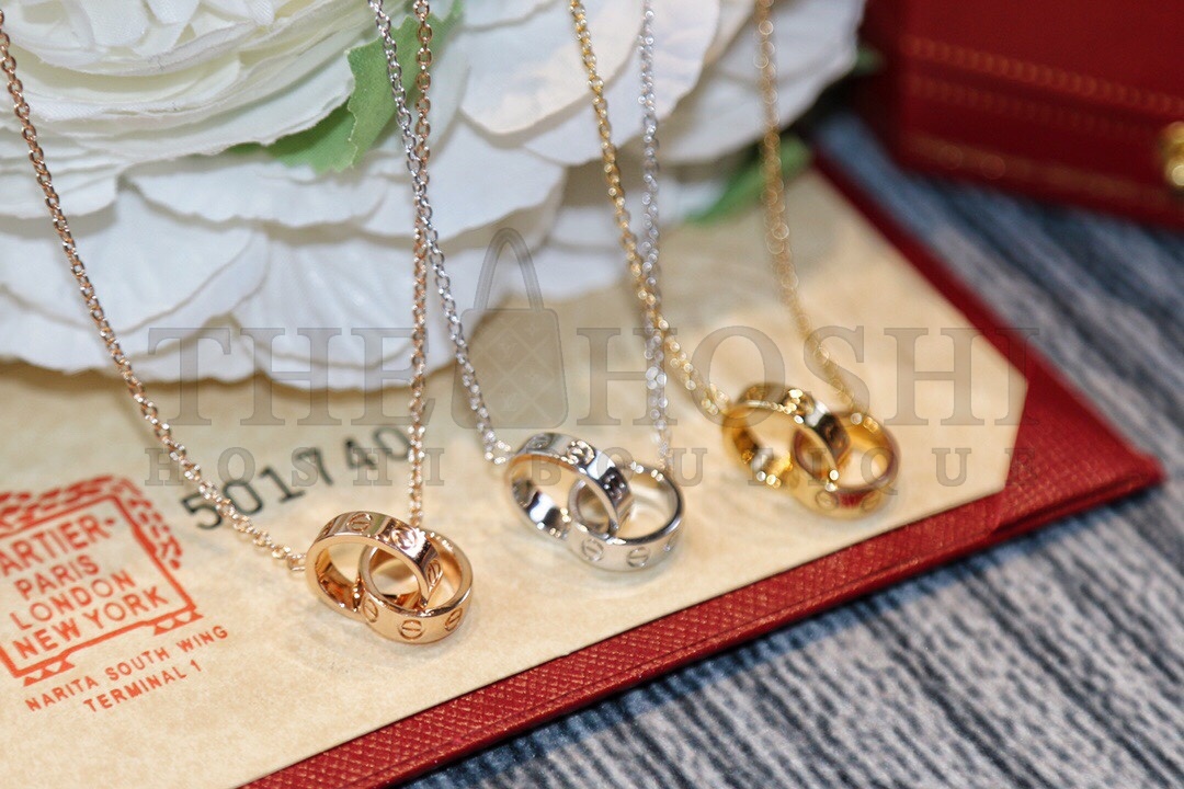 Ca*t1er Double Ring Necklace, LOVE NECKLACE Master Quality