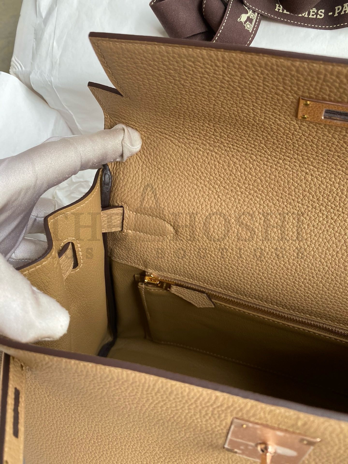 H**me5 Kelly Retourne 28 Handmade Bag In Chai Clemence Leather Master Quality