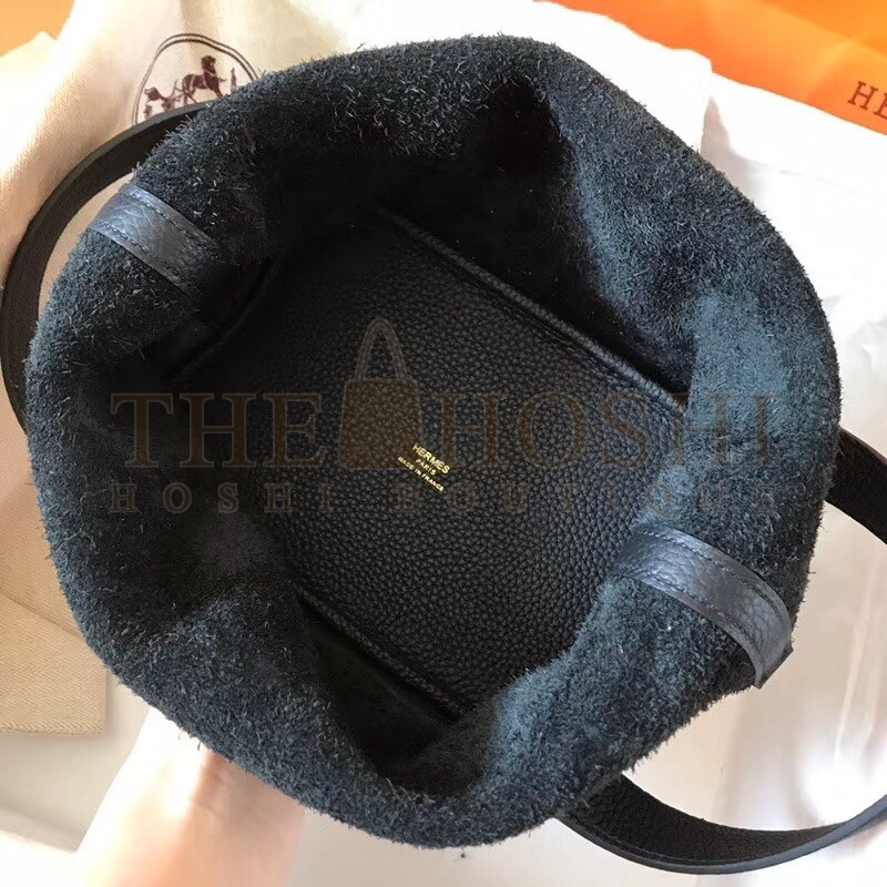H**me5 Black Picotin Lock PM 18cm Handmade Bag Master Quality
