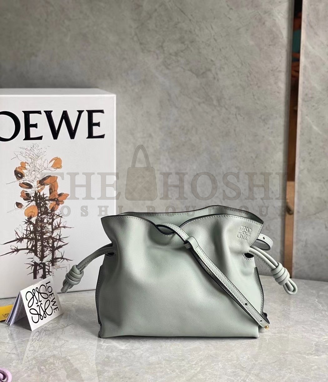 L0ew* Flamenco Mini Clutch In Ash Grey Nappa Leather Master Quality